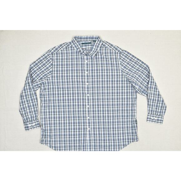 Men's Perry Ellis Plaid Button Down Shirt Big & Tall Size 3X Long Sleeve - Picture 3 of 8